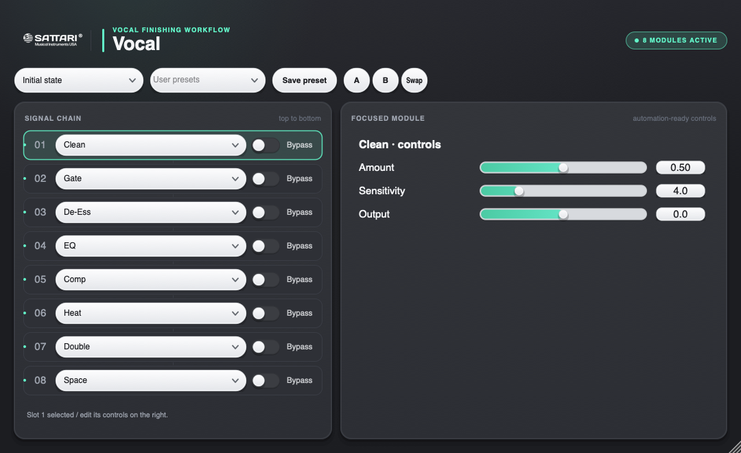 The Sattari Vocal interface